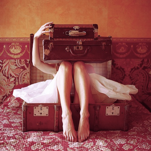 travel girl suitcase